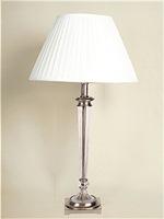 ALEXANDERS 46CM SILVER/GLASS TAPERED COLUMN LAMP